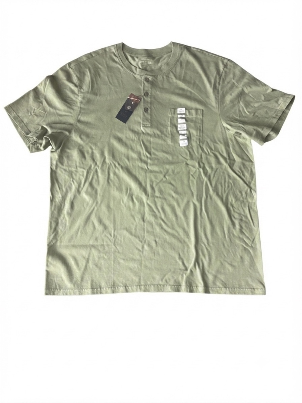 ✨ NWT Denver Hayes Men's XL Short Sleeve Henley Pocket Shirt Green ✨